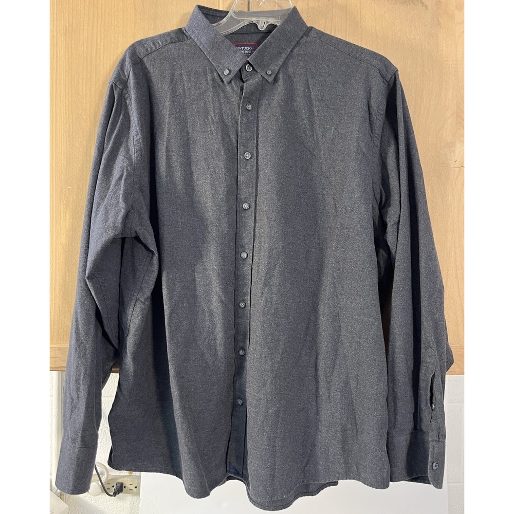 UNTUCKit Button Down Shirt Mens 3XL Tall Regular Gray Cotton Flannel Long Sleeve